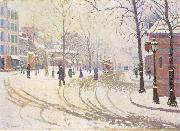 Paul Signac Le boulevard de Clichy, la neige France oil painting artist